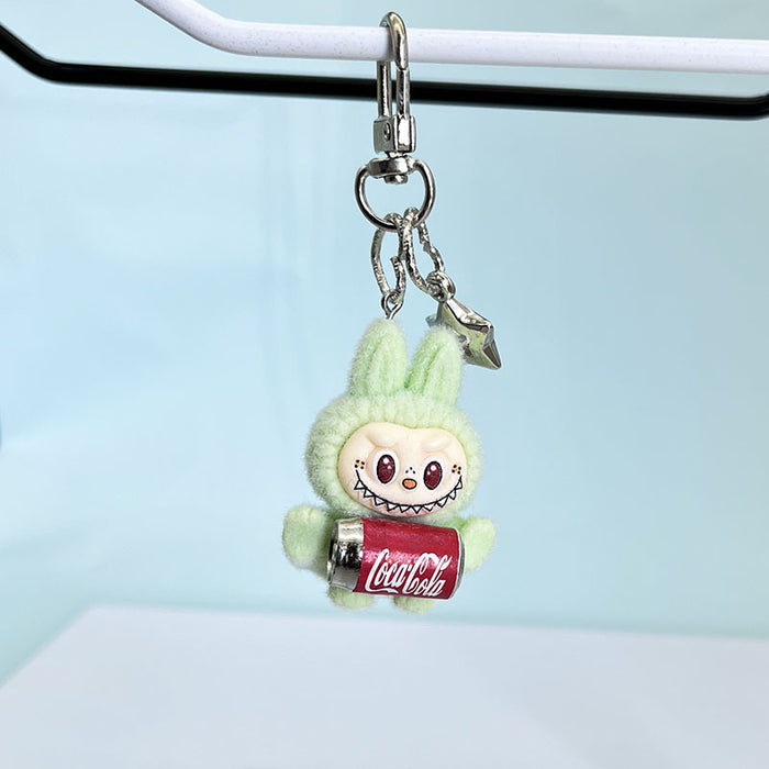 Wholesale Flocked Cola Cute Keychain Doll Cute School Bag Pendant Car Key Chain Mobile Phone Chain