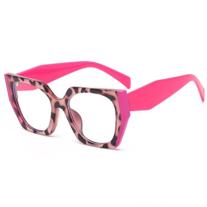 Wholesale Large Frame Contrasting Color Rectangular Flat PC Sunglasses JDC-SG-ZS013