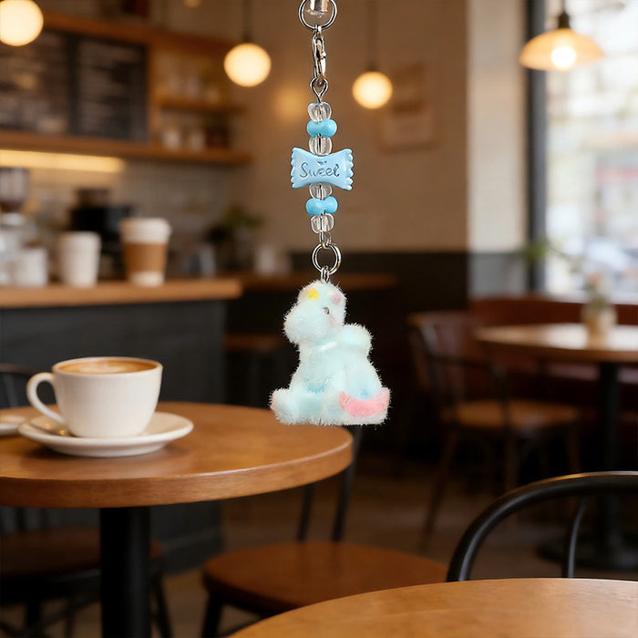 Wholesale Cartoon Flocked Rocking Horse Keychain