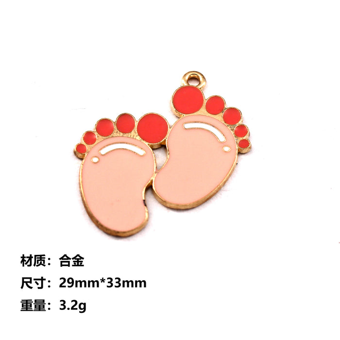 Wholesale 10pcs baby clothes baby bottle feet basketball alloy oil earrings pendant key chain pendant jewelry accessories