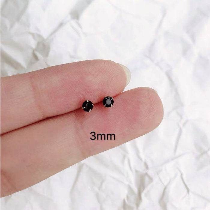 Wholesale  white rhinestone 925 silver needle diamond stud earrings men and women zircon ear bone stud