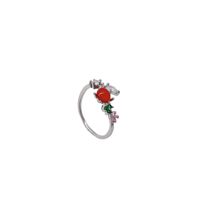 Wholesale Micro-inlaid Crystal Zircon Pearl Ring