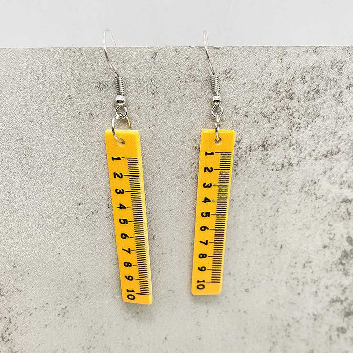 Wholesale Teacher' s Day Earrings Leopard Pencil Ruler Acrylic Earrings School Season Student Earrings Jewelry