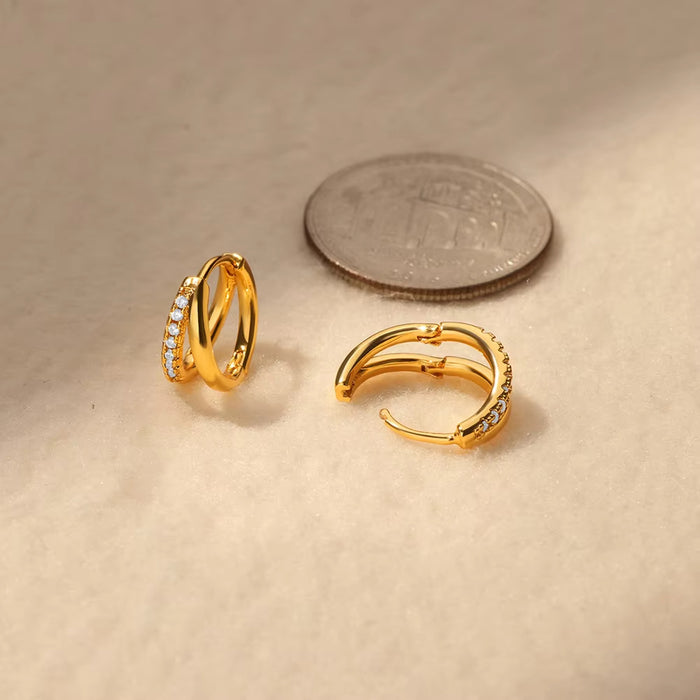 Wholesale Stainless Steel Fashion Simple Gold-plated Oil Drop Earrings