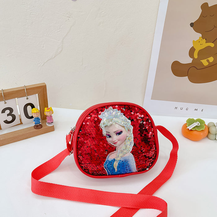 Wholesale Children's Crossbody Bag Kindergarten Girl Princess Bag Elsa Sequin Personalized Matching Bag JDC-SD-TMS005