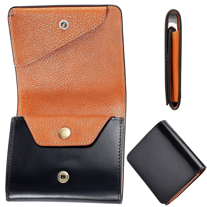 Wholesale Chic Men' s Genuine Leather Bifold Wallet Short Simple Everyday Gift