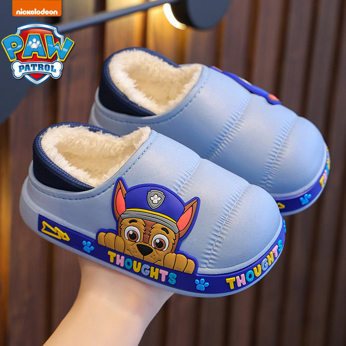 Wholesale Children's Cotton Slippers with Heels Warm and Plush Waterproof Furry Baby Cotton Shoes for Small and Medium-sized Children JDC-SP-Langd002