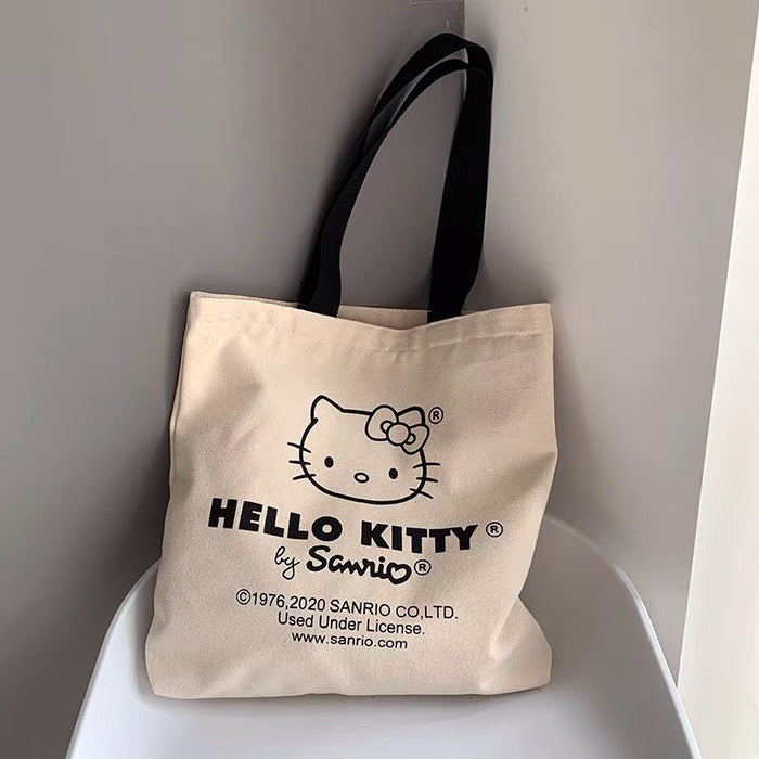Wholesale Canvas Cute Cat Large Capacity Student Shoulder Bag