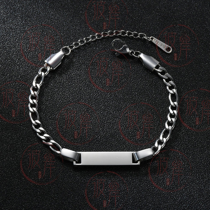 Wholesale DIY Laser Engraved Stainless Steel Smooth Rectangular Plate for Children Bracelet JDC-BT-BiA010