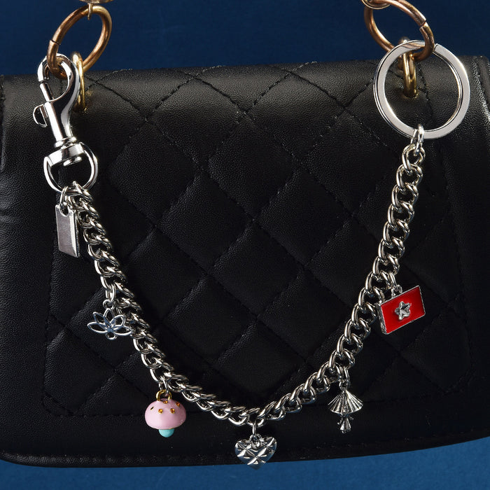 Wholesale Dinosaur Heart Shell Cherry Bag Charm Chain Metal Gold Tone Trendy Crossbody Pendant Boutique Resale Accessory