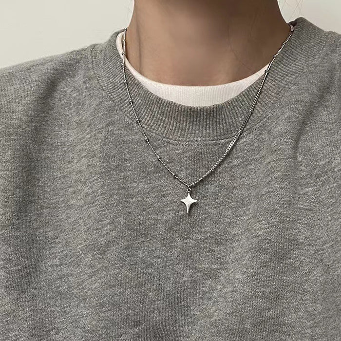 Wholesale Accessible Four-Pointed Star Necklace Simple Elegant Clavicle Chain