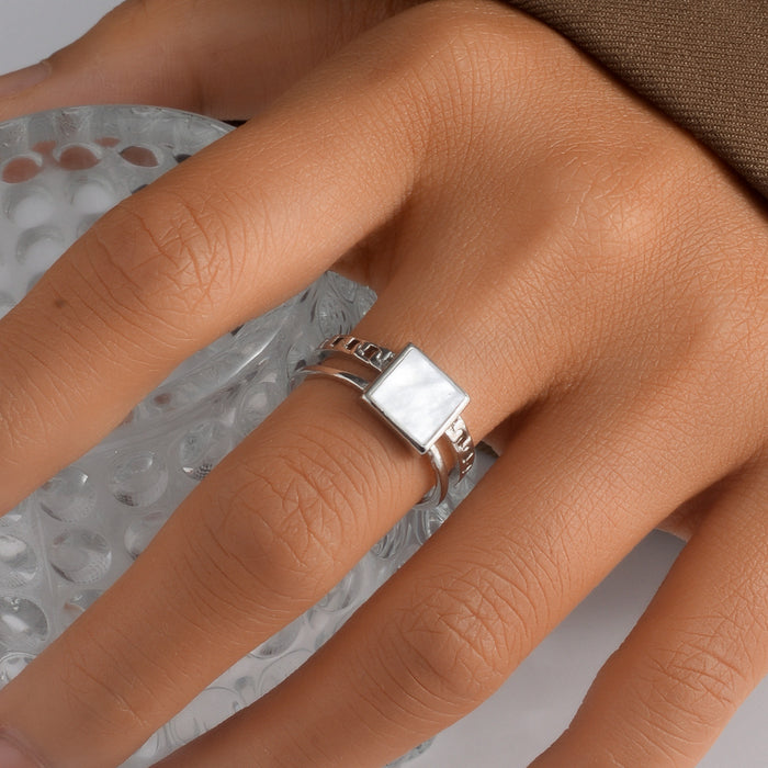 Wholesale Small niche design blocks with adjustable opening ring temperament, light luxury ring accessories