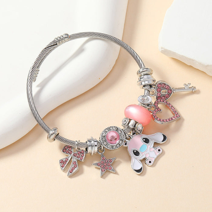 Wholesale Cute Cartoon Bracelet Stainless Steel Adjustable Women' s Fashion Jewelry Accessory for Daily Wear