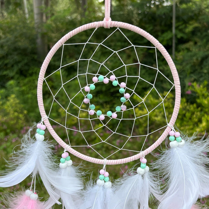 Wholesale Bohemian Dreamcatcher Wind Chime with Three Color Feathers Handmade Home Decor MOQ≥2