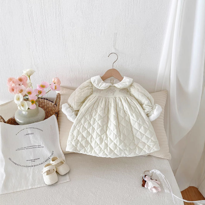 Wholesale Cute Doll Lapel Quilted Baby Dress JDC-BC-WeiNiS031