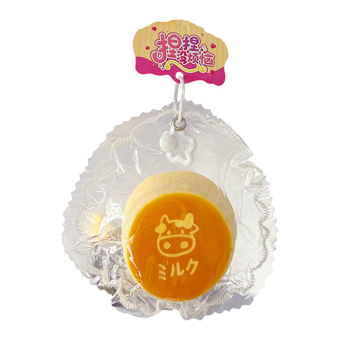 Wholesale Milk Pudding Squeeze Toy Keychain Food Grade Silicone Stress Relief Bag Charm Boutique Resale Gift