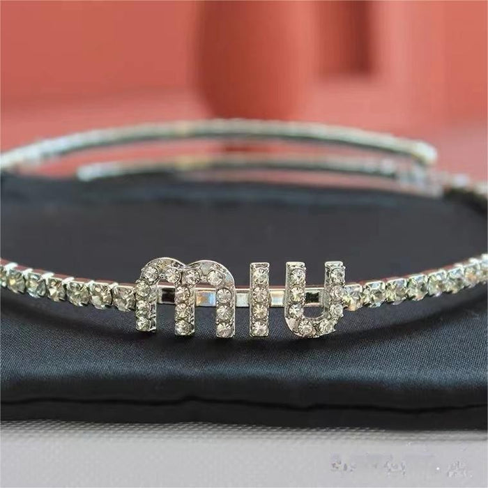 Wholesale Letter pendant necklace with rhinestones,  open-ended choker necklace