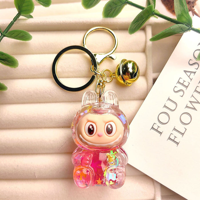 Wholesale Creative oil-filled quicksand bottles keychain