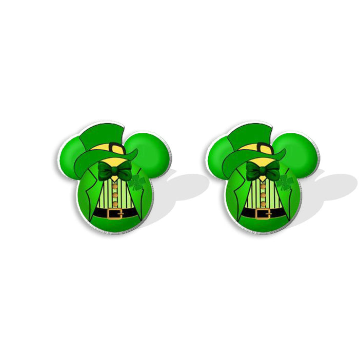 Wholesale St. Patrick's Day Cartoon Plastic Resin Earrings (F) JDC-ES-XiangL068