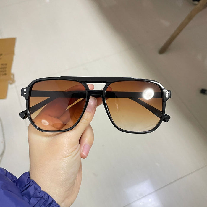 Wholesale box sunglasses UV-proof Internet celebrity jelly color ocean piece double beam mi nail pilot sunglasses
