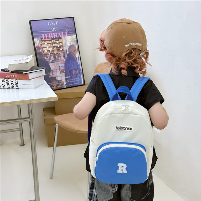 Wholesale Letter Contrast Nylon Children's Backpack JDC-BP-YuanDuo082