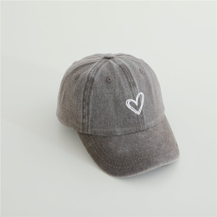 Wholesale Children's Duck Tongue Hat Baby Retro Washed Cowboy Double Love Embroidered Sunshade Baseball Hat