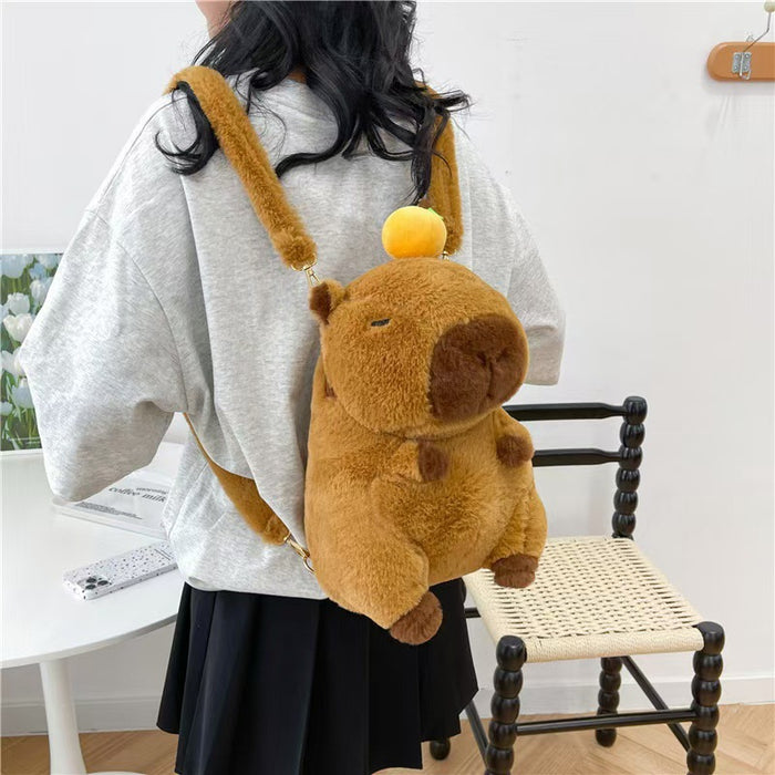 Wholesale Plush Bag Double Backpack Children' s Bag Cute Animal Doll Backpack Cartoon Doll