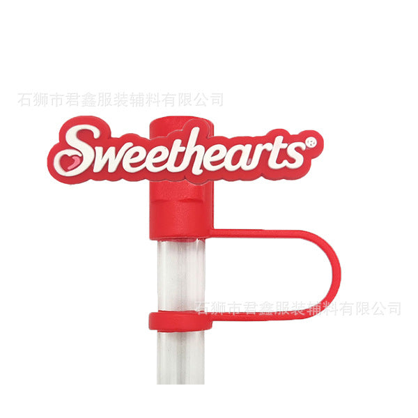 Wholesale 50pcs Red Community Straw Cap  Decorative Dust Plug Straw Cover