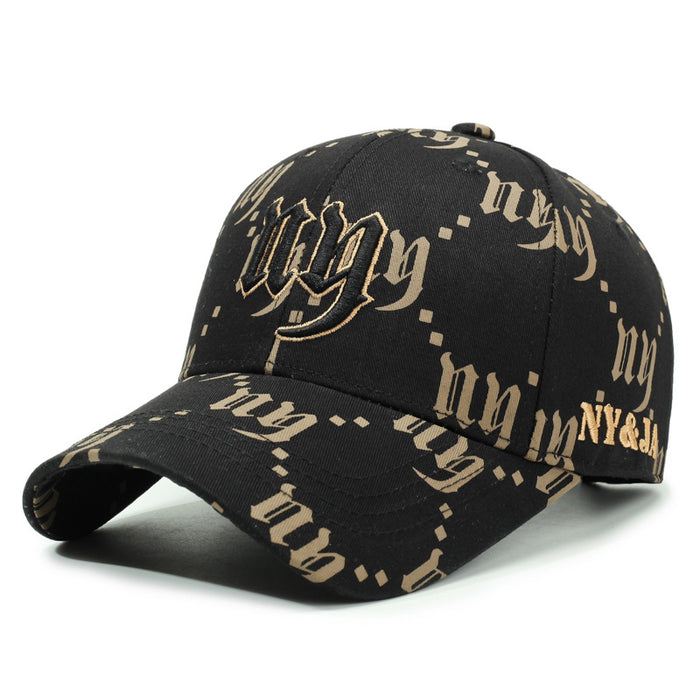 Wholesale Unisex embroidered letter duckbill cap full print baseball cap spring and autumn outdoor leisure sports sunshade duckbill cap trendy