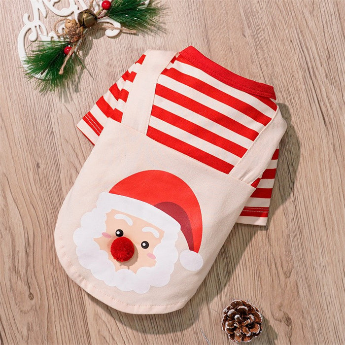 Wholesale Dogs Christmas Pet Supplies Clothes  Cotton Coat Autumn and Winter Elk Cat and Dog Clothes