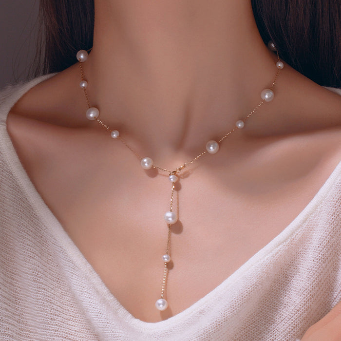 Wholesale Pearl necklace, versatile for women, niche collarbone chain, necklace accessory