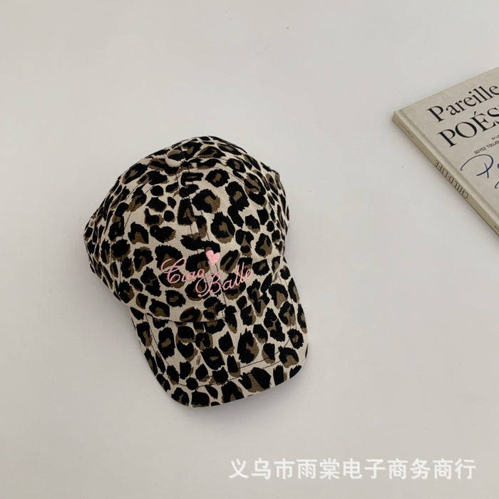 Wholesale Baseball Cap with Fashionable Letter Embroidery and Leopard Print Sunshade Hat