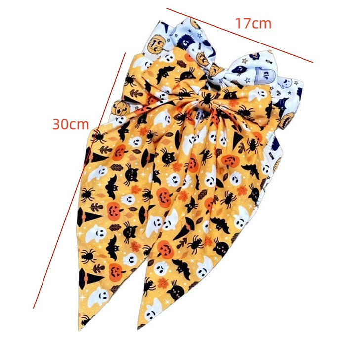 Wholesale  pumpkin ghost print bow spring clip funny ghost pattern hairpin dark style hair accessories