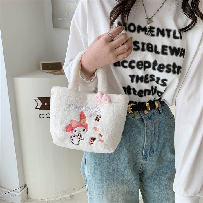 Wholesale Velvet Cute Embroidered Cartoon Fur Bag  JDC-HB-YuanDuo013