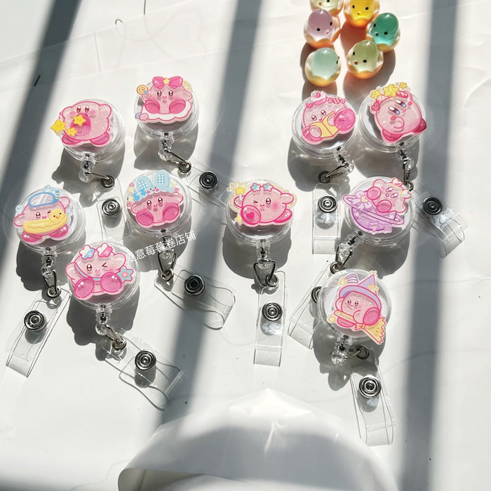 Wholesale Cute Cartoon Retractable Buckle Badge Reels Keychains