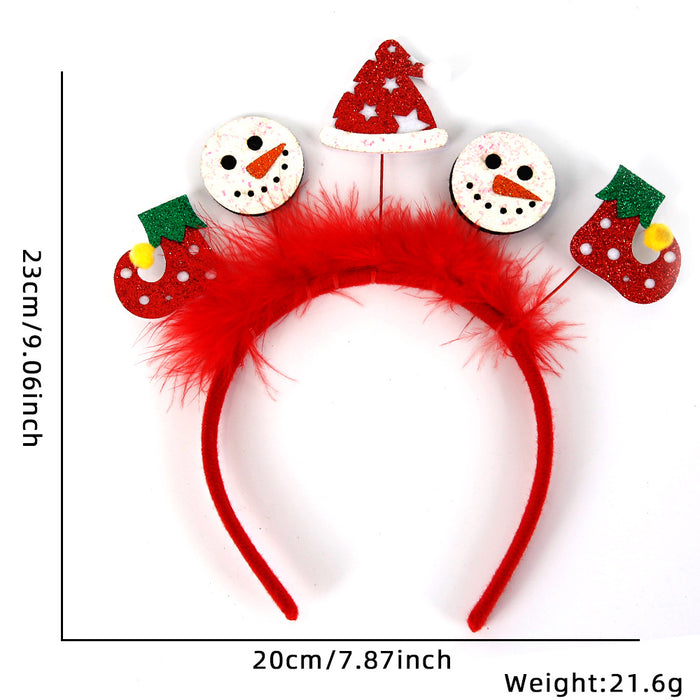 Wholesale Christmas Cartoon F Hair Hoop Plastic Reindeer Snowflake Headband Holiday Party Hair Accessory