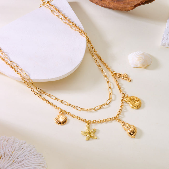 Wholesale Imitation Shell Bow Love Necklace Women's Imitation Pearl Jewelry suit Women