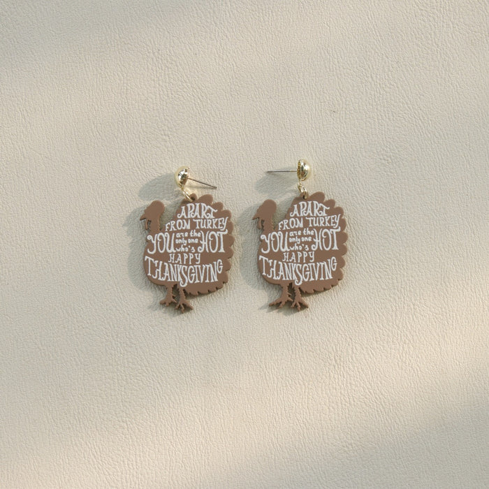 Wholesale Turkey Thanksgiving Acrylic Drop Earrings