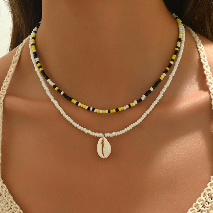 Wholesale Zinc Alloy Layered Necklace with nut Tree Starfish Flower Pendant