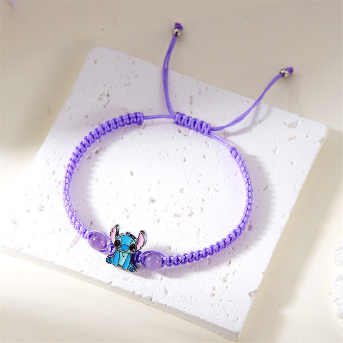 Wholesale Bracelet Blue Fried Dough Twists Crystal Beaded Bracelet Gift Multicolor Woven Bracelet