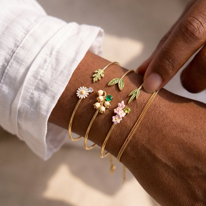 Wholesale Copper Electroplated Open Flower Cuff Bracelet Women S Stylish Botanical Jewelry Accessory For Resale