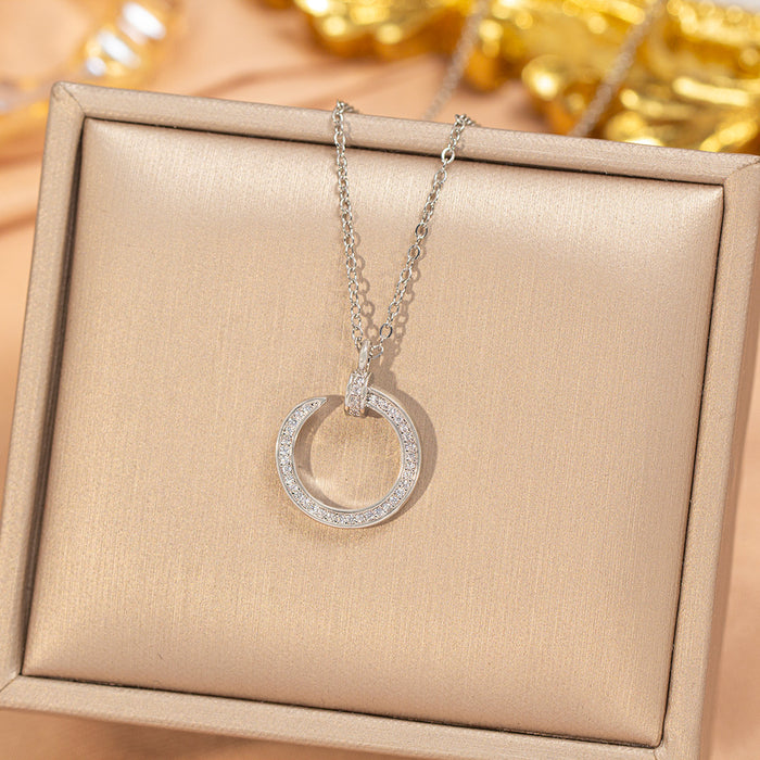 Wholesale Gold Plated Titanium Steel Floral Pendant Necklace Stylish Gift MOQ≥2