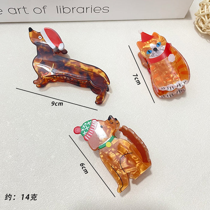 Wholesale Acrylic Dachshund Dog Hair Claw Clip Cartoon Style Women S Hair Accessory Boutique Resale