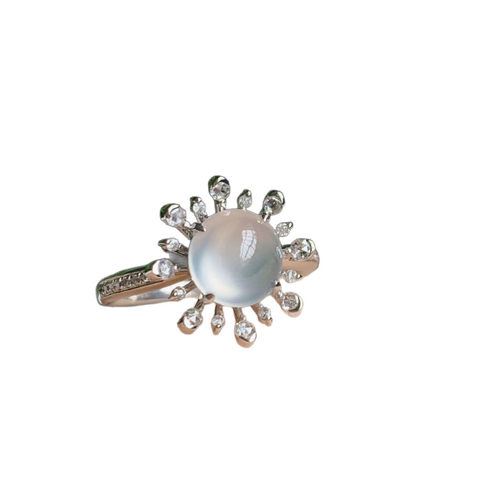 Wholesale Sunflower imitation water foam jade ring, high-end and trendy, versatile, with a simple and exquisite index finger opening