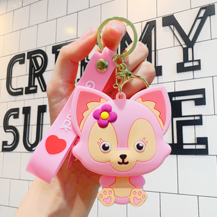 Wholesale Silicone Cute Cartoon Doll Coin Purse Keychain JDC-KC-LiuFan021