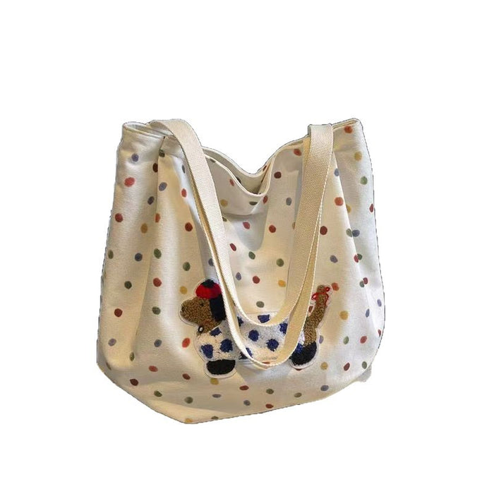 Wholesale New large capacity tote bag with printed cute little dog shoulder bag, casual crossbody bag, new style