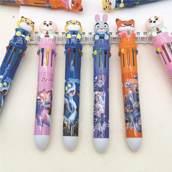 Wholesale Cute Cartoon 10-Color Ballpoint Pen for Students