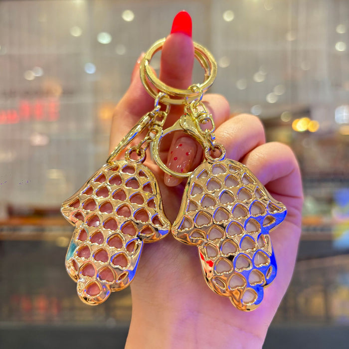 Wholesale Stylish Rhinestone Demon Eye Keychain Hip Hop Car Decoration Bag Charm Gift Accessory