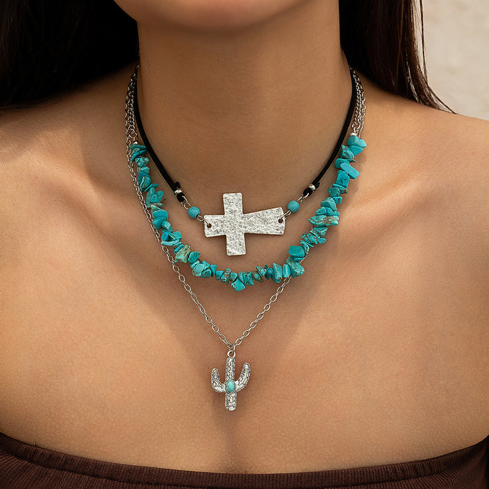 Wholesale Vintage collarbone chain niche bead necklace set accessories