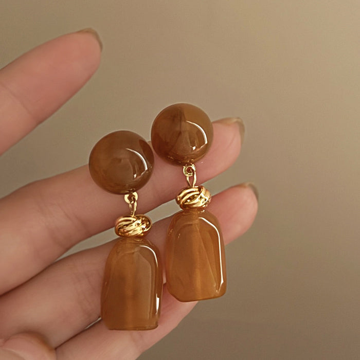 Wholesale Retro Gold Plated Natural Stone Earrings JDC-ES-BoYue004